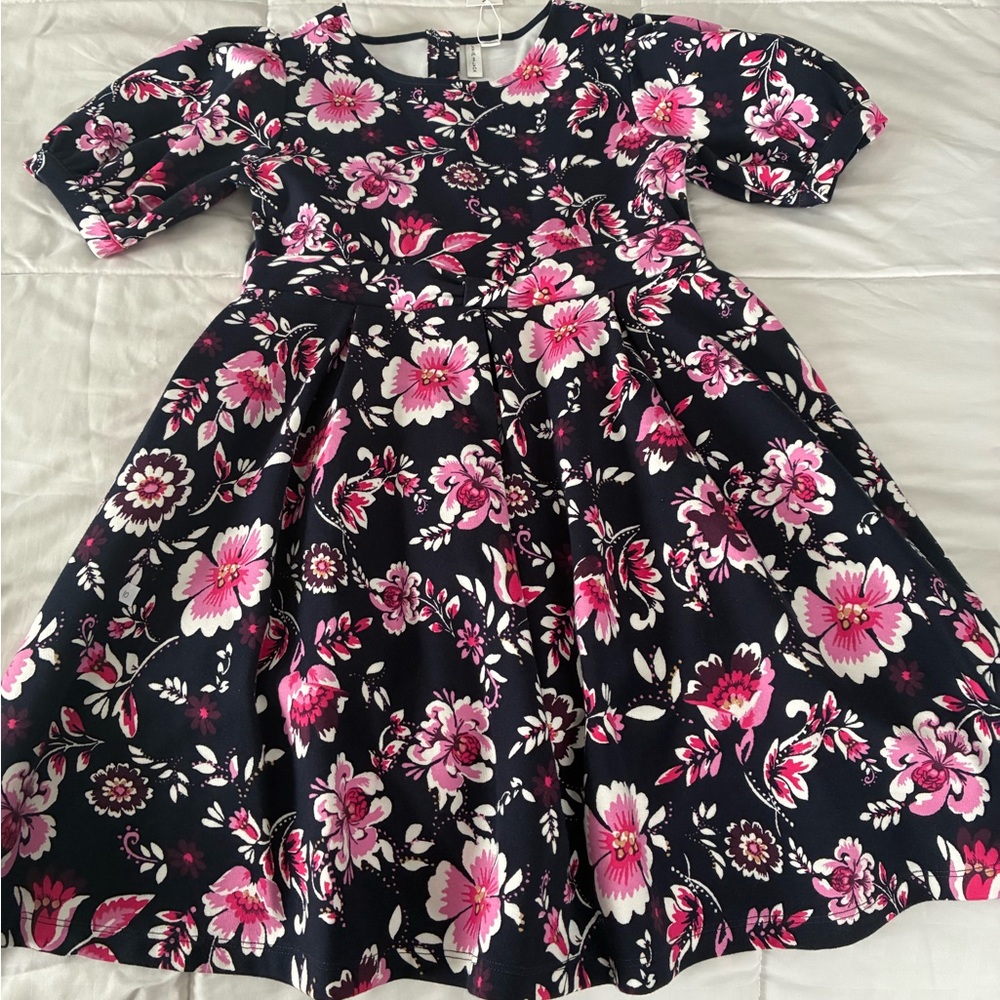 Janie and Jack Pink and Black Floral Dress